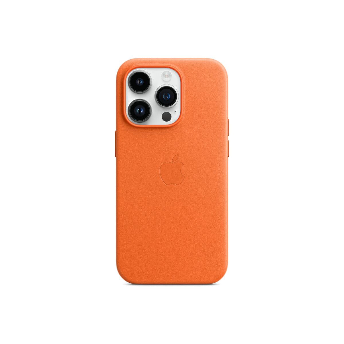 Husa de protectie Apple cu MagSafe pentru iPhone 14 Pro, Piele - Culoare Orange - mag-genius-accesorii