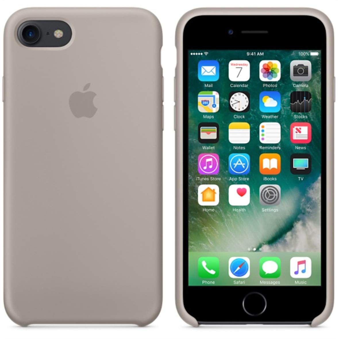 Husa de protectie Apple pentru iPhone 8, Silicon - Culoare Pebble - mag-genius-accesorii
