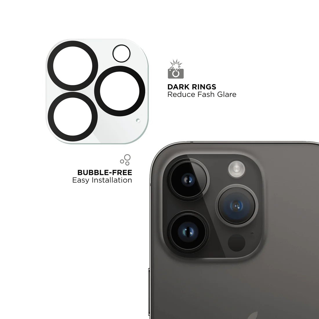 Folie iPhone 14 Pro Max, CAMERA LENS PROTECTOR, TEMPERED GLASS - mag-genius-accesorii
