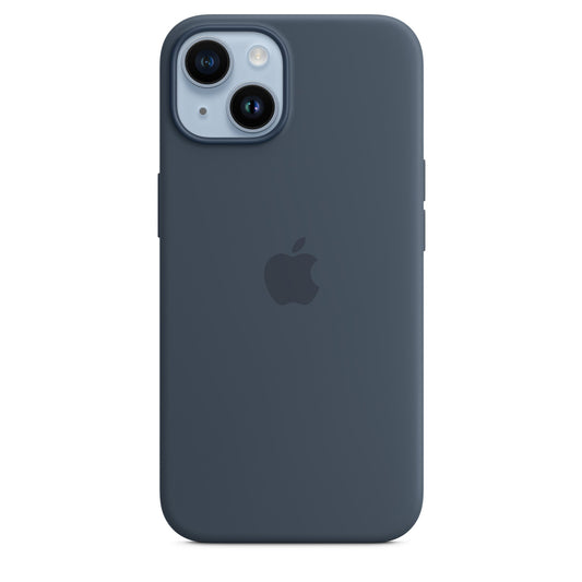 Husa de protectie Apple cu MagSafe pentru iPhone 14, Silicon - Culoare Storm Blue