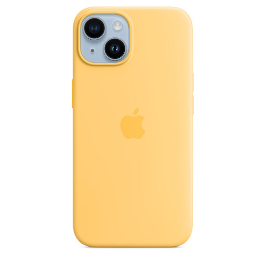Husa de protectie Apple cu MagSafe pentru iPhone 14, Silicon - Culoare Sunglow