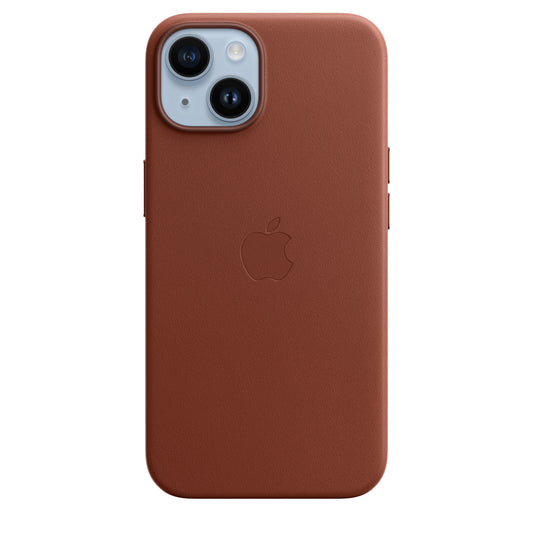 Husa de protectie Apple cu MagSafe pentru iPhone 14, Piele - Culoare Umber - mag-genius-accesorii
