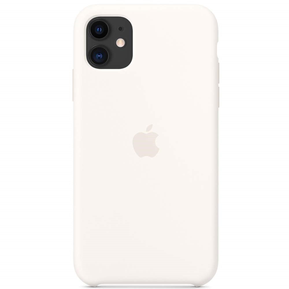 Husa de protectie Apple pentru iPhone 11, Silicon - Culoare White - mag-genius-accesorii