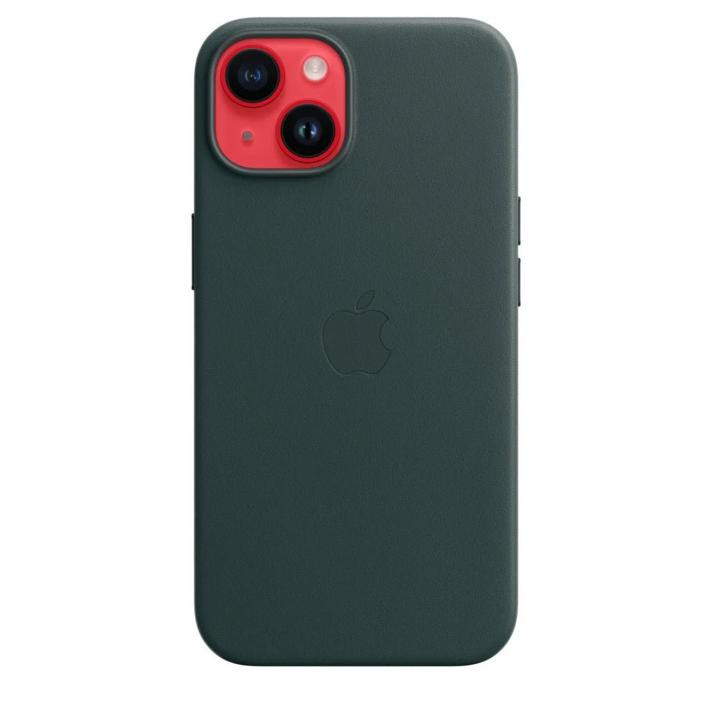Husa de protectie Apple cu MagSafe pentru iPhone 14, Piele - Culoare Forest Green - mag-genius-accesorii