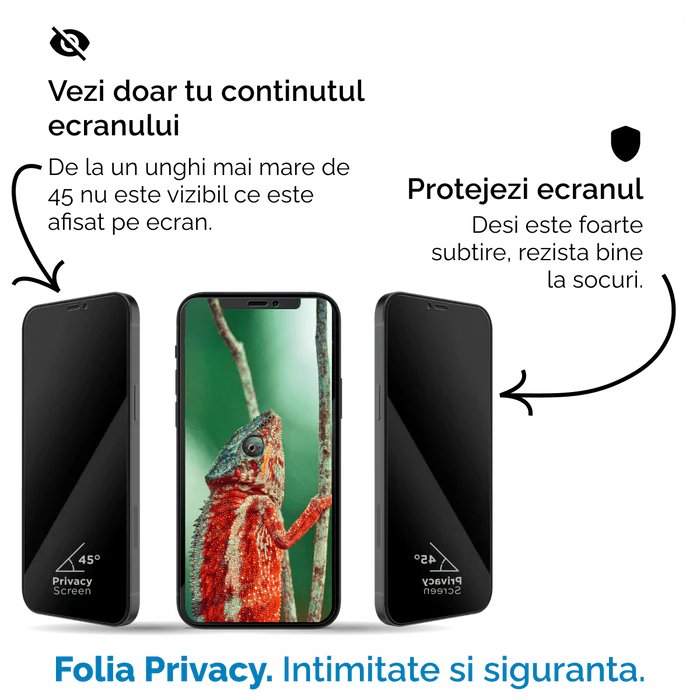 Folie Sticla iPhone 13 Pro, 3D PRIVACY SERIES - mag-genius-accesorii