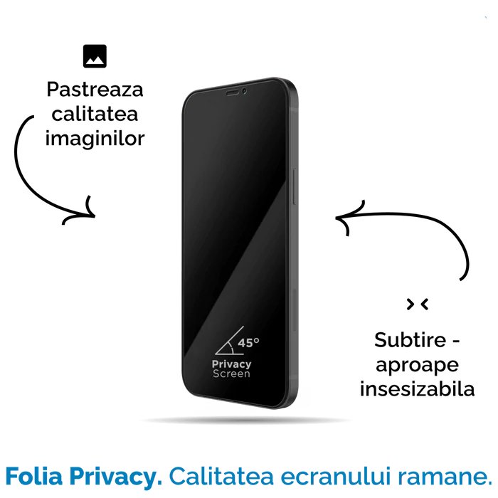 Folie Sticla iPhone 15 Pro, 3D PRIVACY SERIES - mag-genius-accesorii