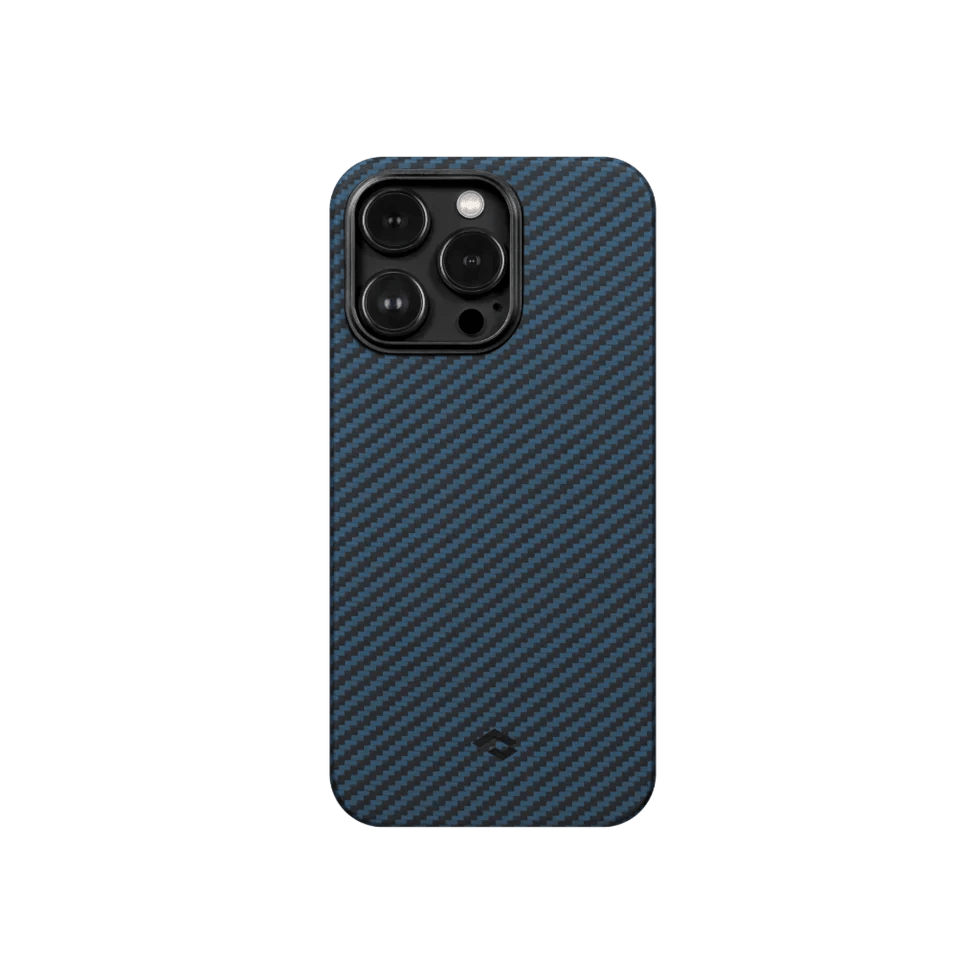 Husa de protectie MagEZ 3 Kevlar cu MagSafe pentru iPhone 14 Pro Max, Negru/Albastru - mag-genius-accesorii