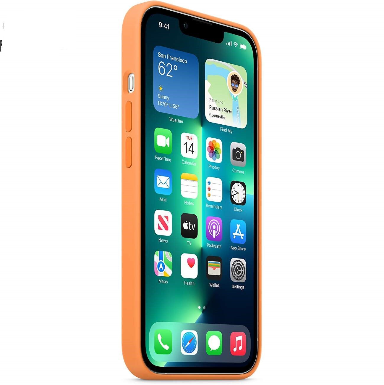 Husa de protectie Apple cu MagSafe pentru iPhone 13 Pro, Silicon - Culoare Marigold - mag-genius-accesorii