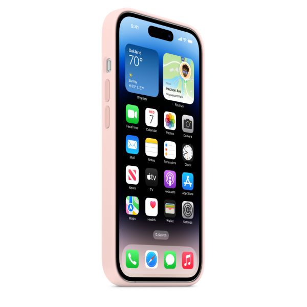 Husa de protectie Apple cu MagSafe pentru iPhone 14 Pro, Silicon,Chalk Pink - mag-genius-accesorii
