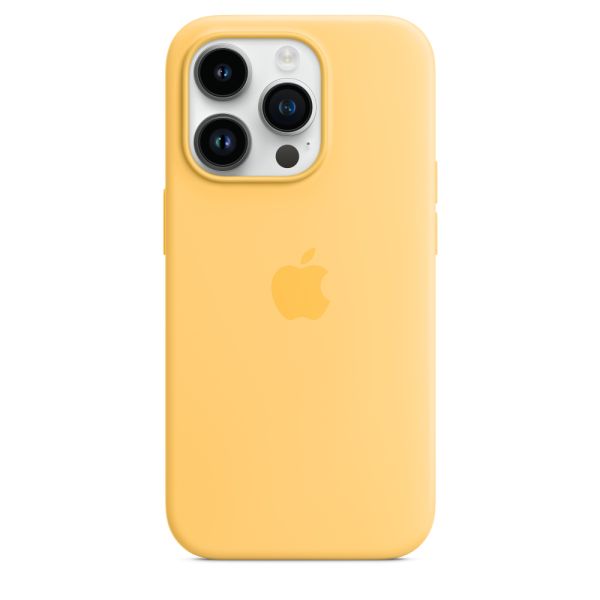 Husa de protectie Apple cu MagSafe pentru iPhone 14 Pro Max, Silicon Sunglow - mag-genius-accesorii
