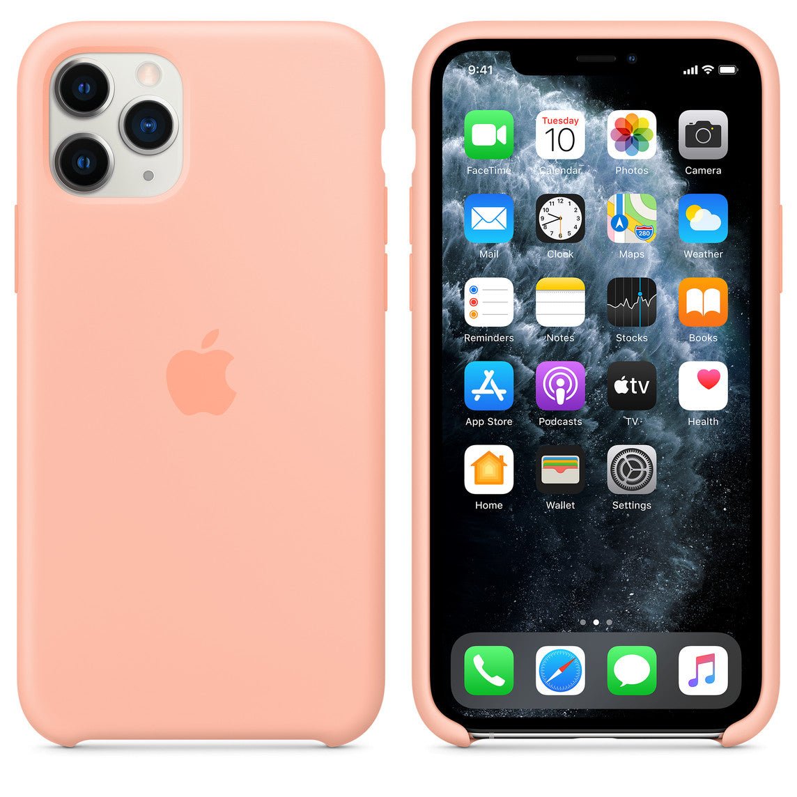 Husa de protectie Apple pentru iPhone 11 Pro, Silicon - Culoare Grapefruit - mag-genius-accesorii