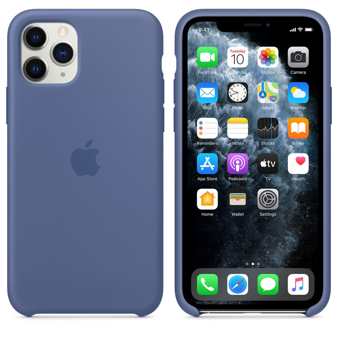 Husa de protectie Apple pentru iPhone 11 Pro, Silicon - Culoare Linen Blue - mag-genius-accesorii