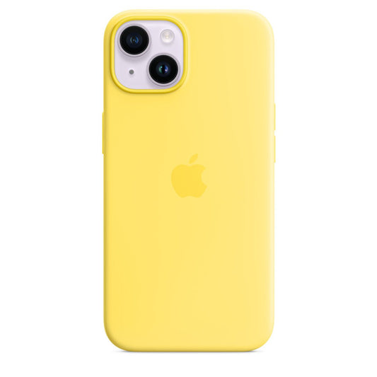 Husa de protectie Apple cu MagSafe pentru iPhone 14, Silicon Canary Yellow - mag-genius-accesorii