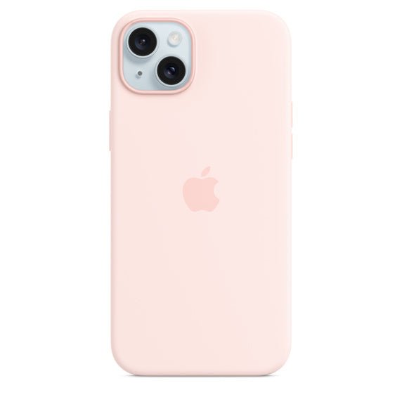 Husa de protectie Apple Silicon cu MagSafe pentru iPhone 15 Plus Light Pink - mag-genius-accesorii