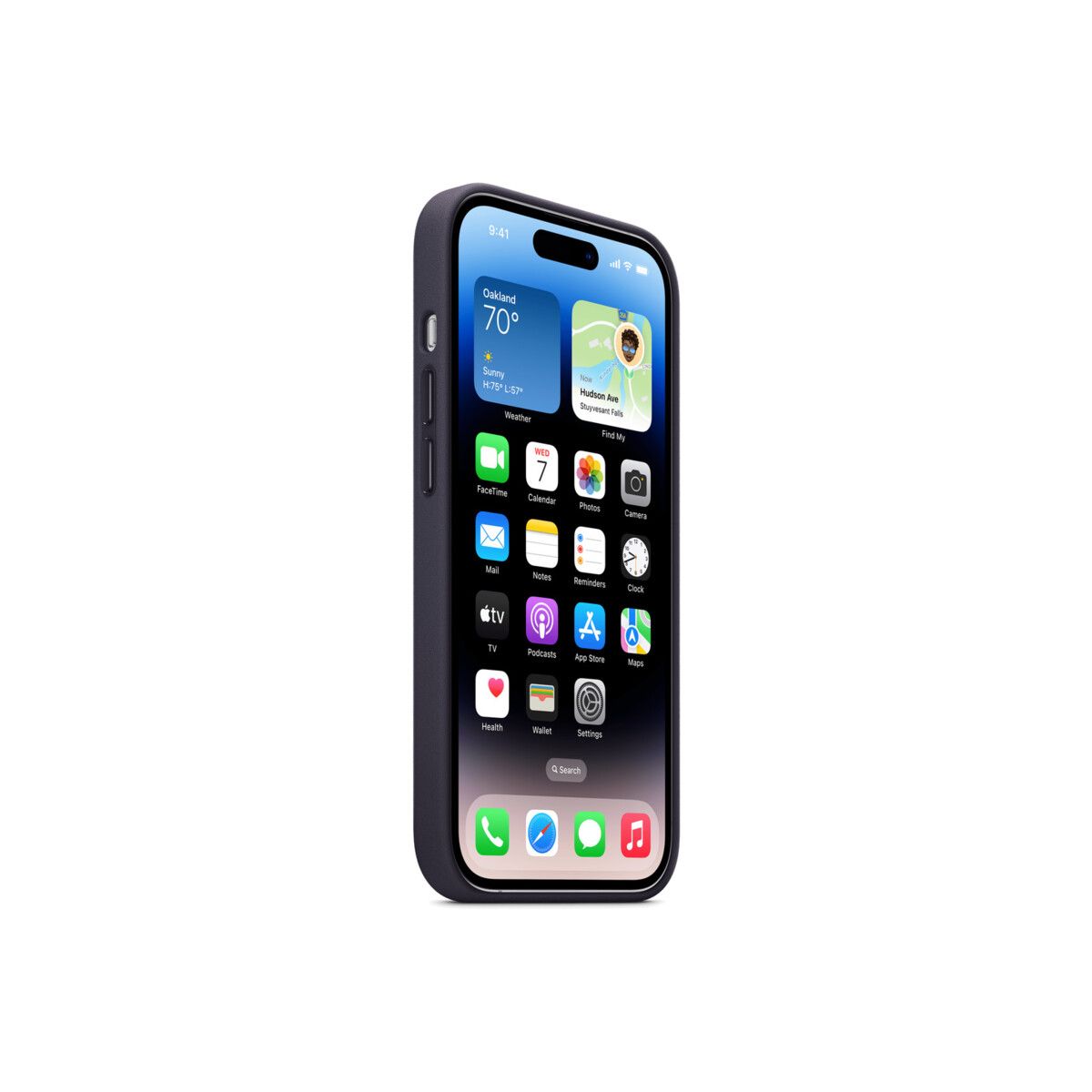 Husa de protectie Apple cu MagSafe pentru iPhone 14, Piele - Culoare Ink - mag-genius-accesorii